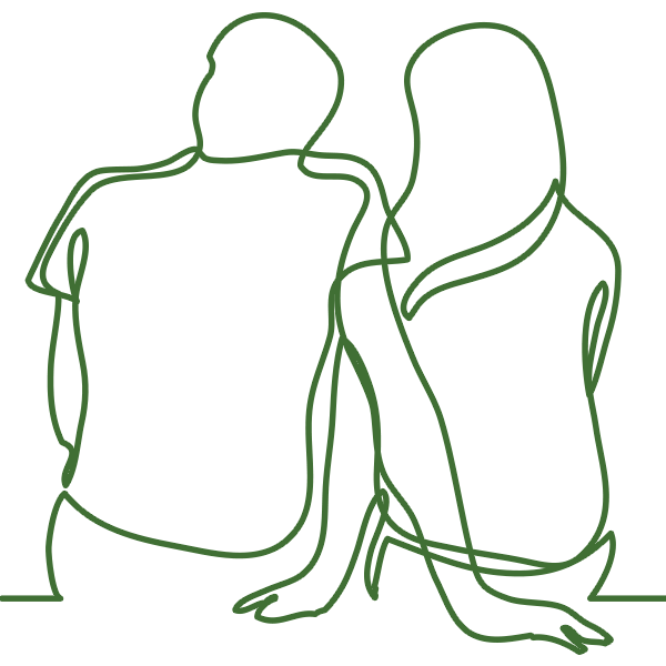 Couple sitting together;