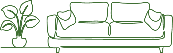 Couch with plants